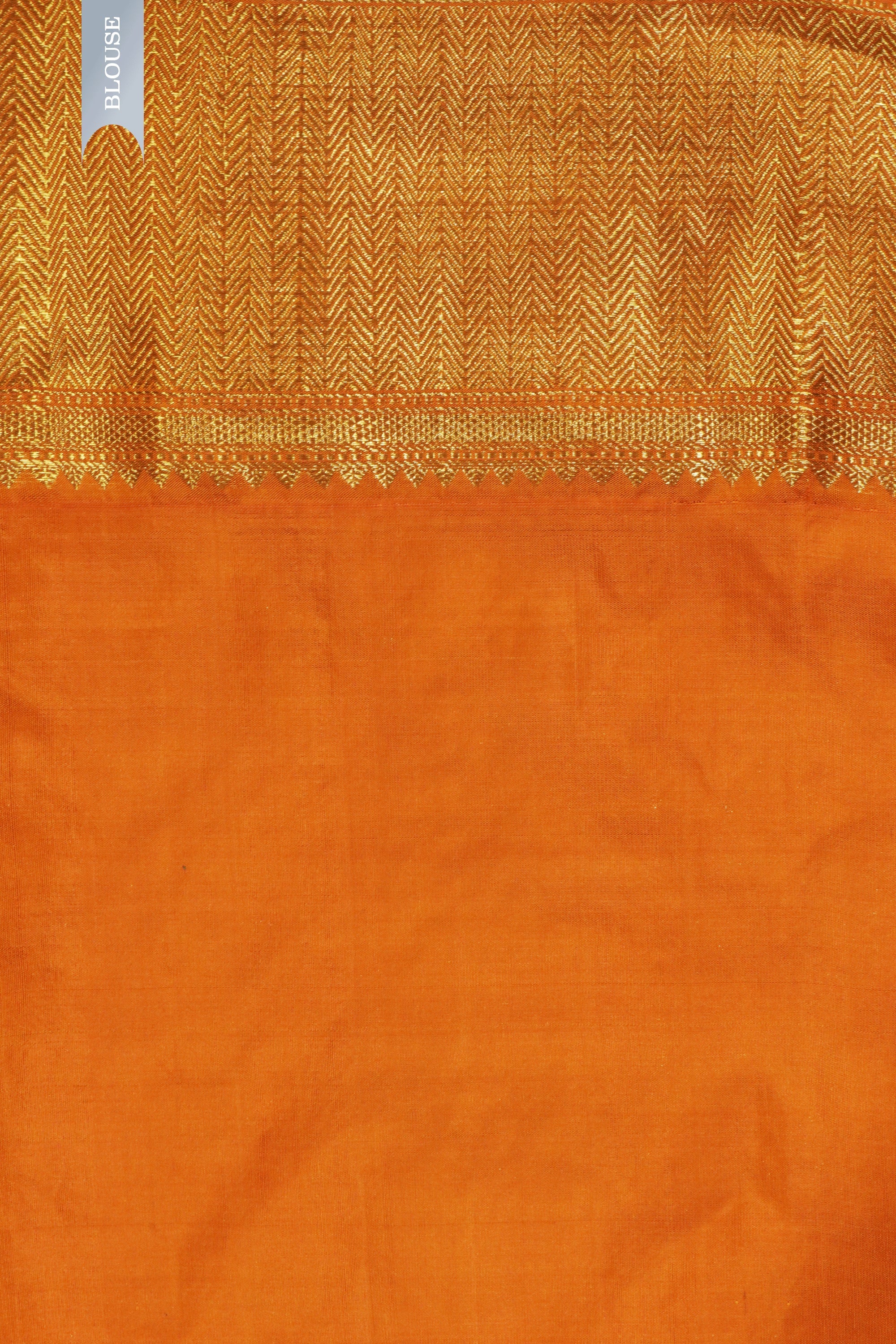 Koral Orange Kanchivaram Silk Saree with Zari & Meena Animal Motifs