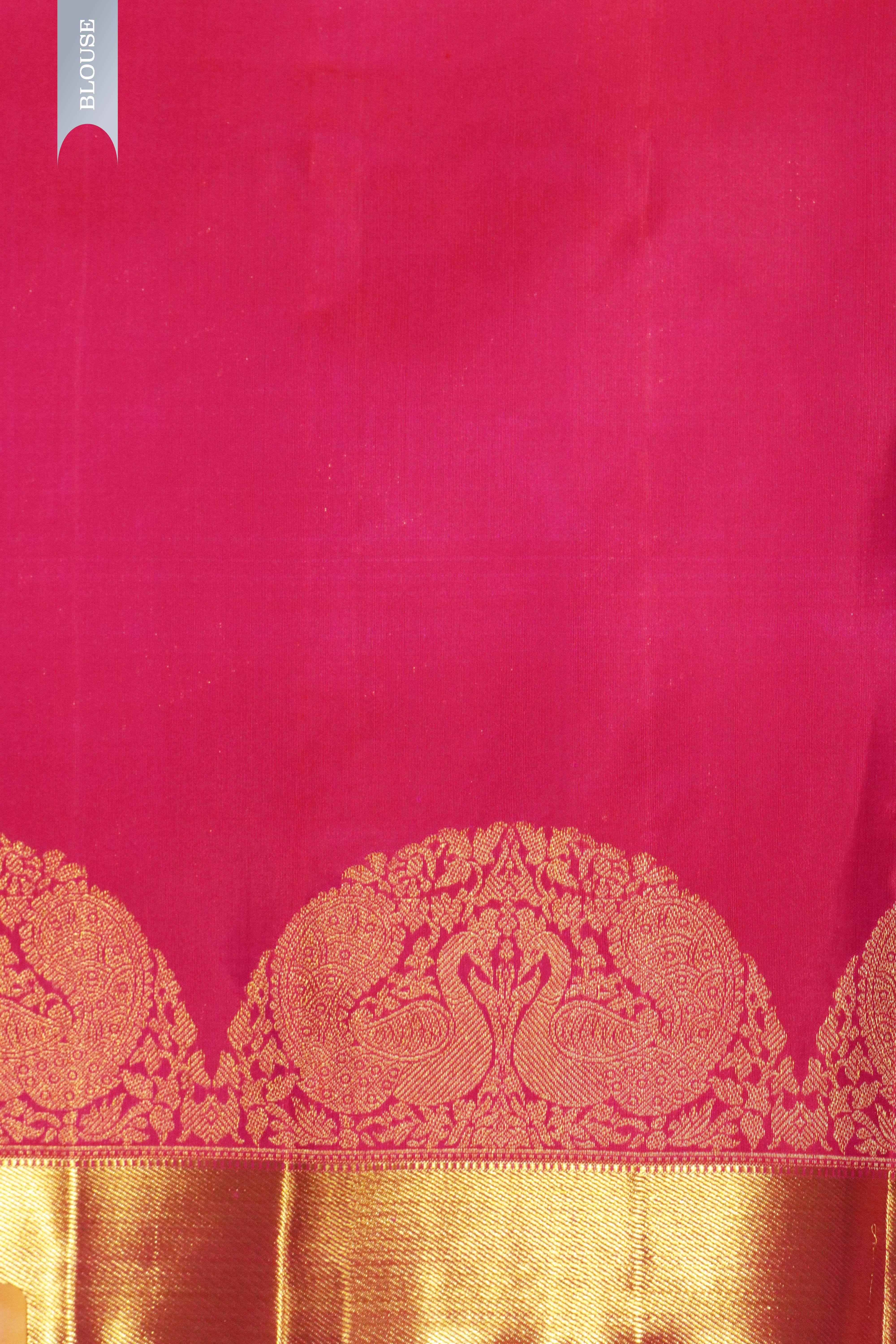Rani Pink Kanchivaram Silk Saree with Gold Butta