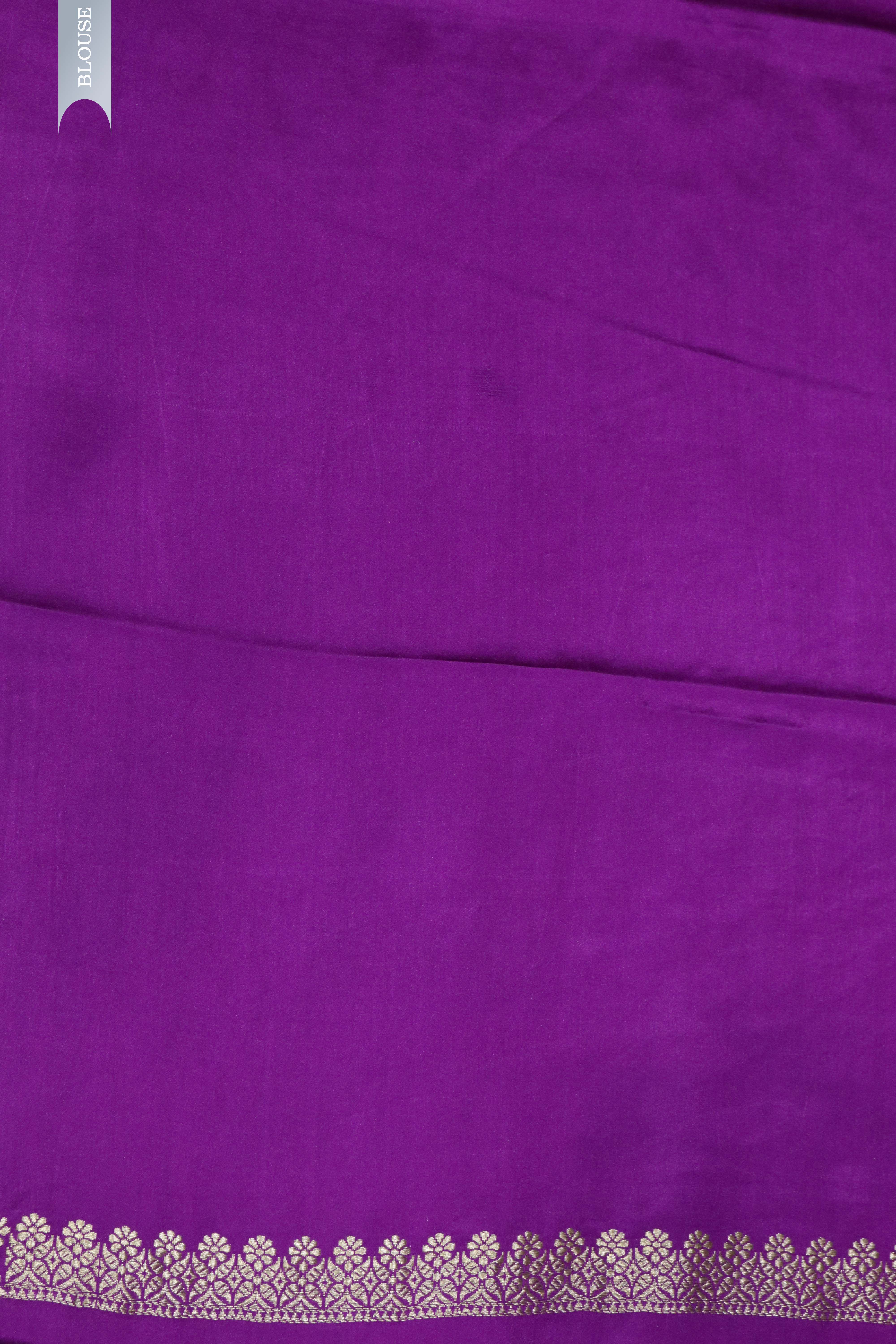 Magenta Pink Banaras Mashroom Silk Saree with Silver & Fancy Zari Butta Border