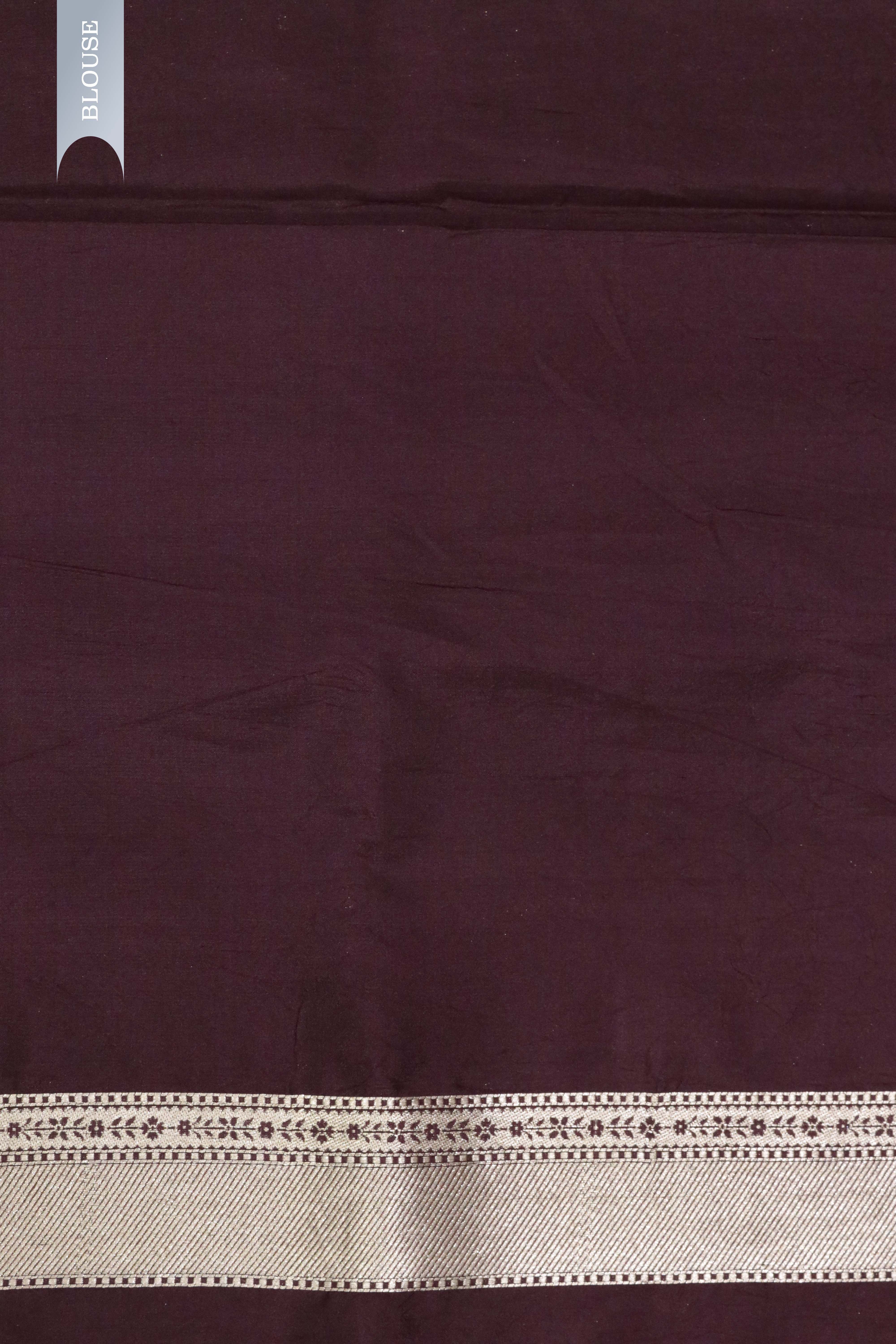 Dark Brown Banarasi Silk Saree with Zari Stripes