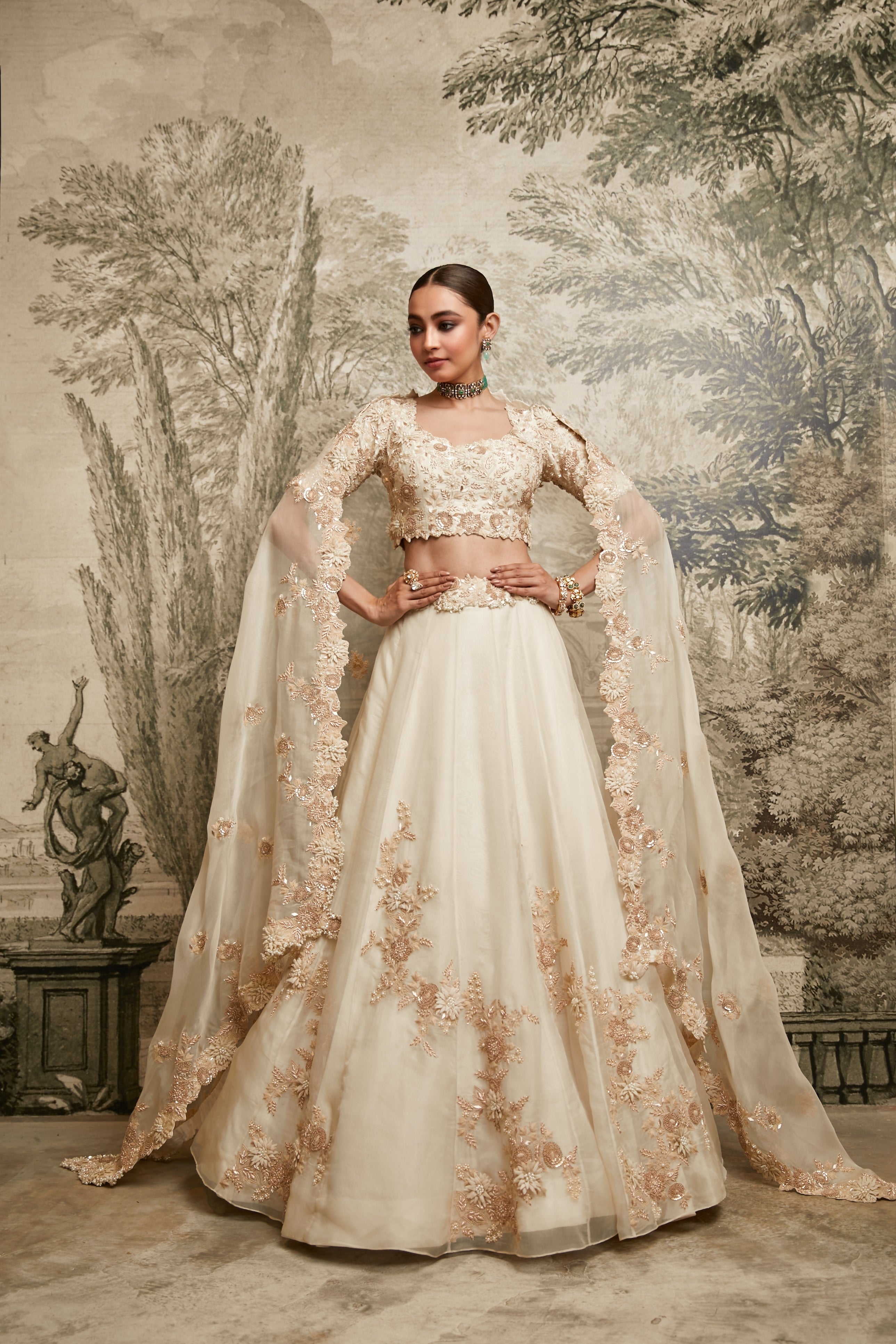 Ivory Lampi Lehenga Set - Mokshaa