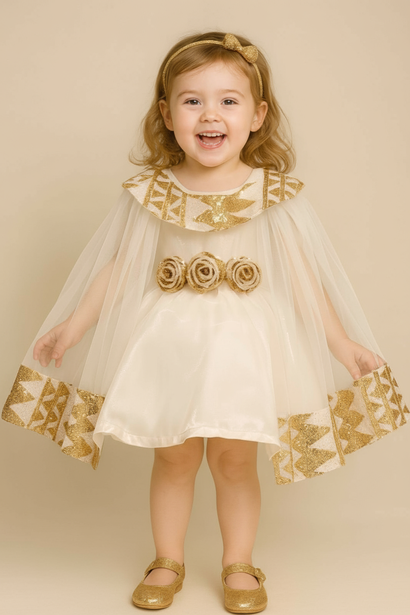 Golden Cape Dress