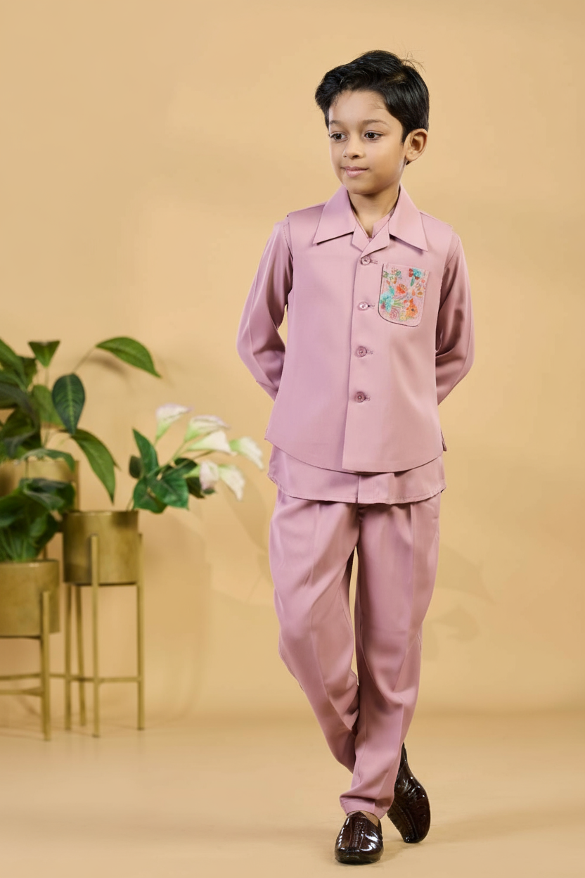 Dusty Pink Boys Bandi Set