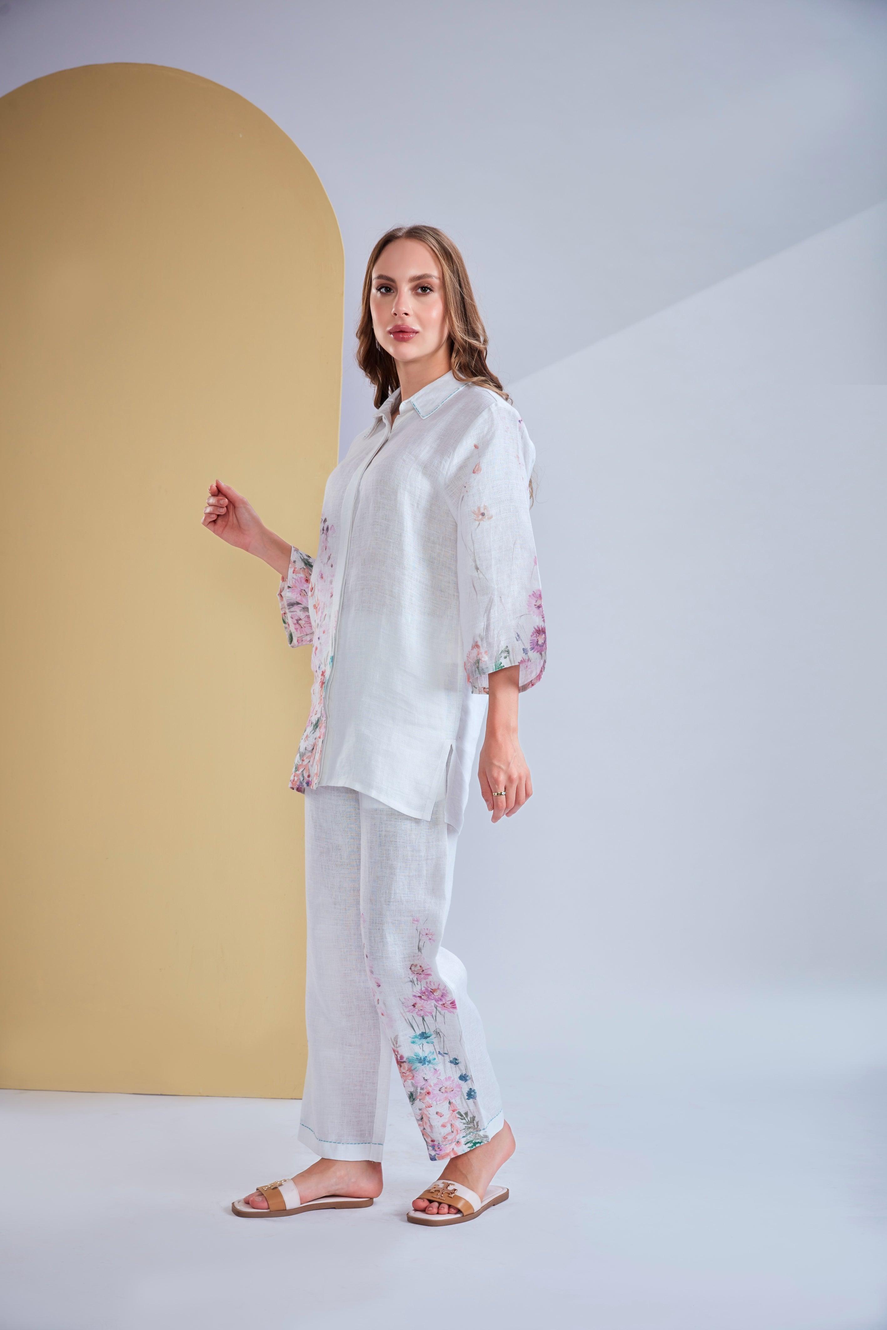 White Linen Co-ord Set.
