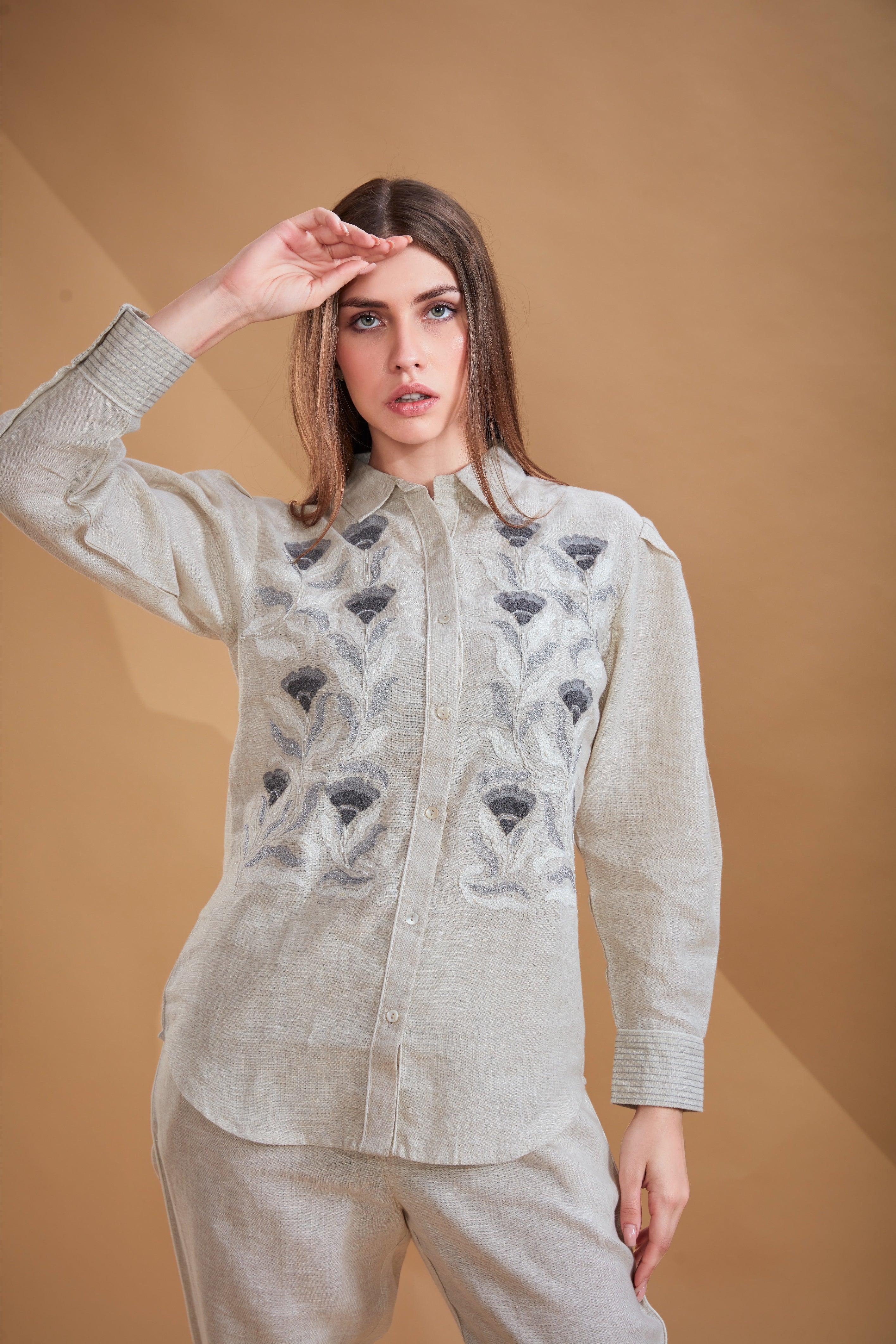 Sand Beige Linen Co-ord Set.