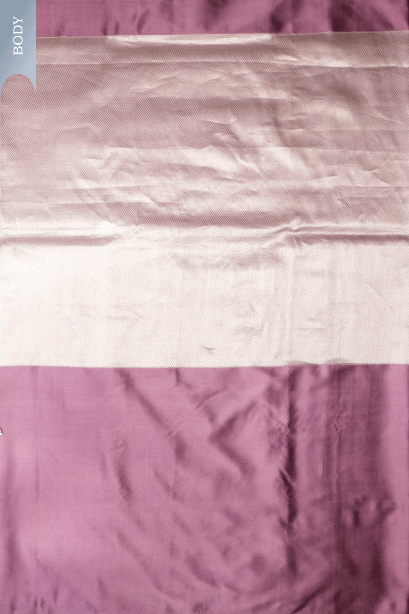 Mauve Banarasi Silk Saree with Soft Silver Zari Border  Mokshaa