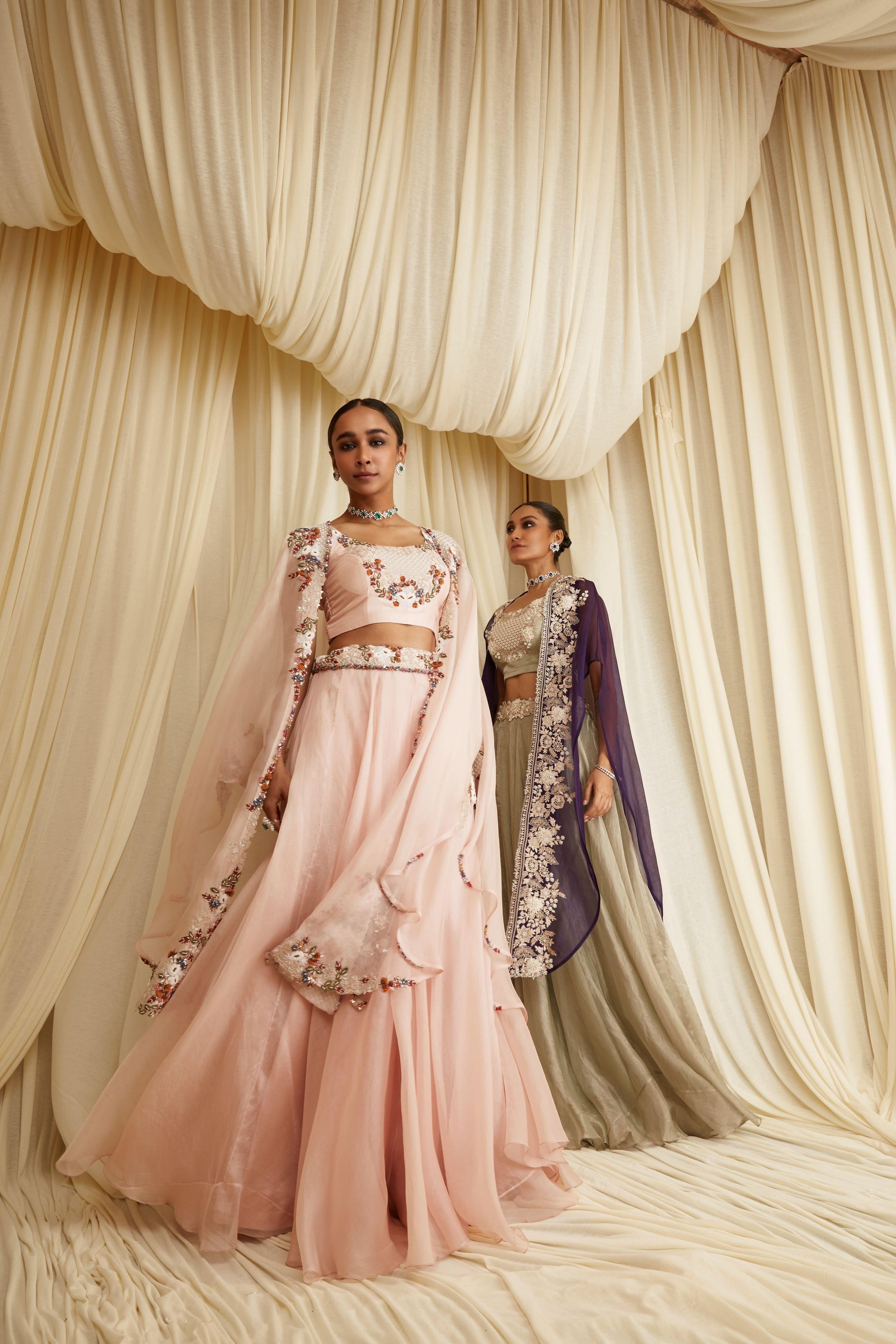 Flamingo Multithread Skirt Set  Mokshaa
