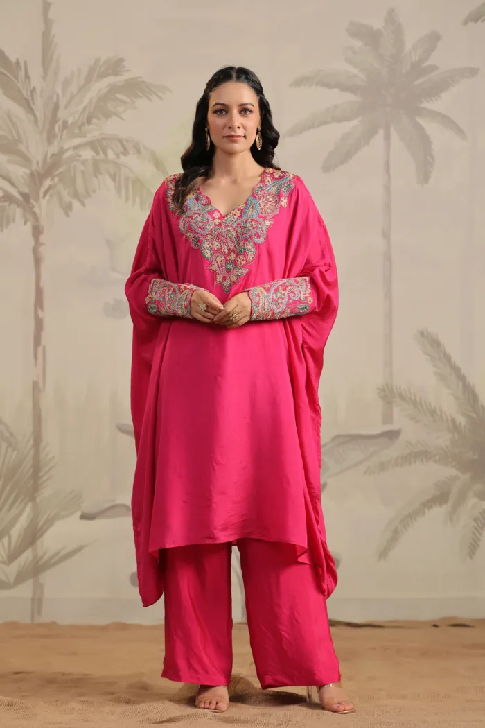 Pink Silk Kaftaan