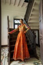 Multi-printed lehenga set