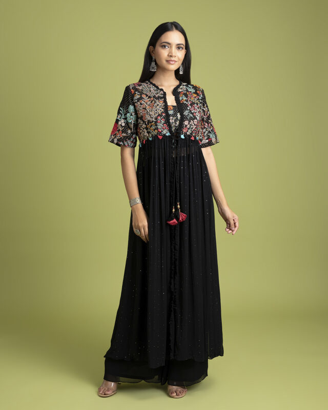 Black Georgette Indowestern