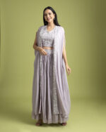 Lilac Chiffon Indo-Western