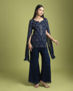 Navy Blue Georgette Indo-Western