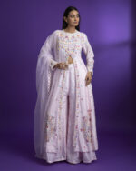 Baby Pink Silk Indo-western