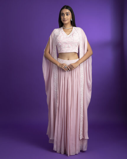 Pink Chiffon Indo-Western