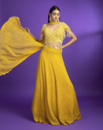 Yellow Organza lehenga