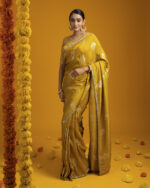 Mustard Yellow Georgette Saree