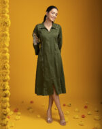 Green Chanderi Silk Dress