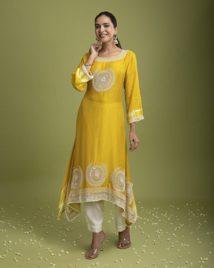 Yellow Silk Kurta set