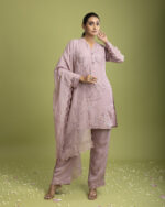 Lilac organza Short kurta set