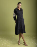 Black Chanderi Silk Dress