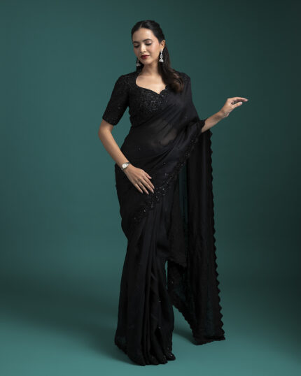 Black Organza Saree