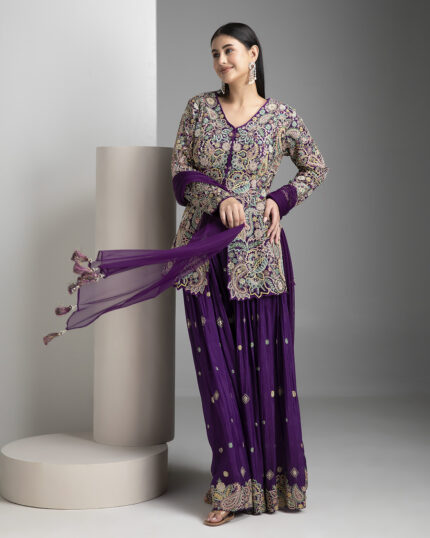 Purple Silk Indo-Western