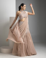 Pale Oyster Shimmer Mermaid Lehenga Set