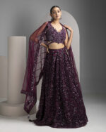 Wine Net Lehenga