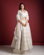 Ivory Organza lehenga set