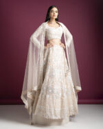 Peach Embellished Bridal Lehenga with Intricate Threadwork