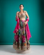 Floral Printed Lehenga with Embellished Blouse