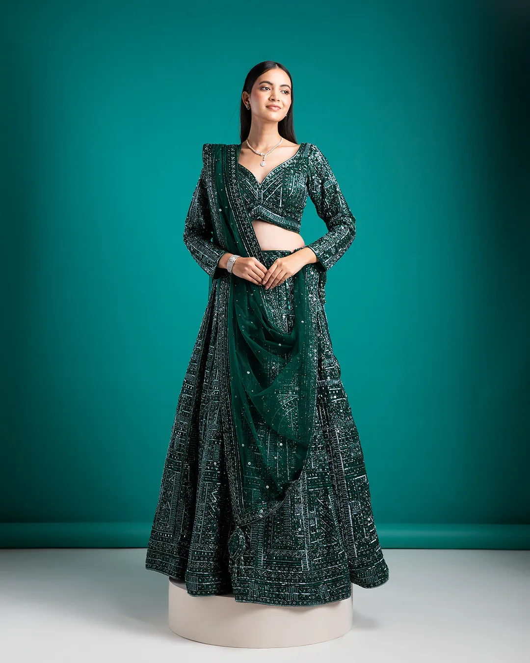 Emerald Green Lehenga