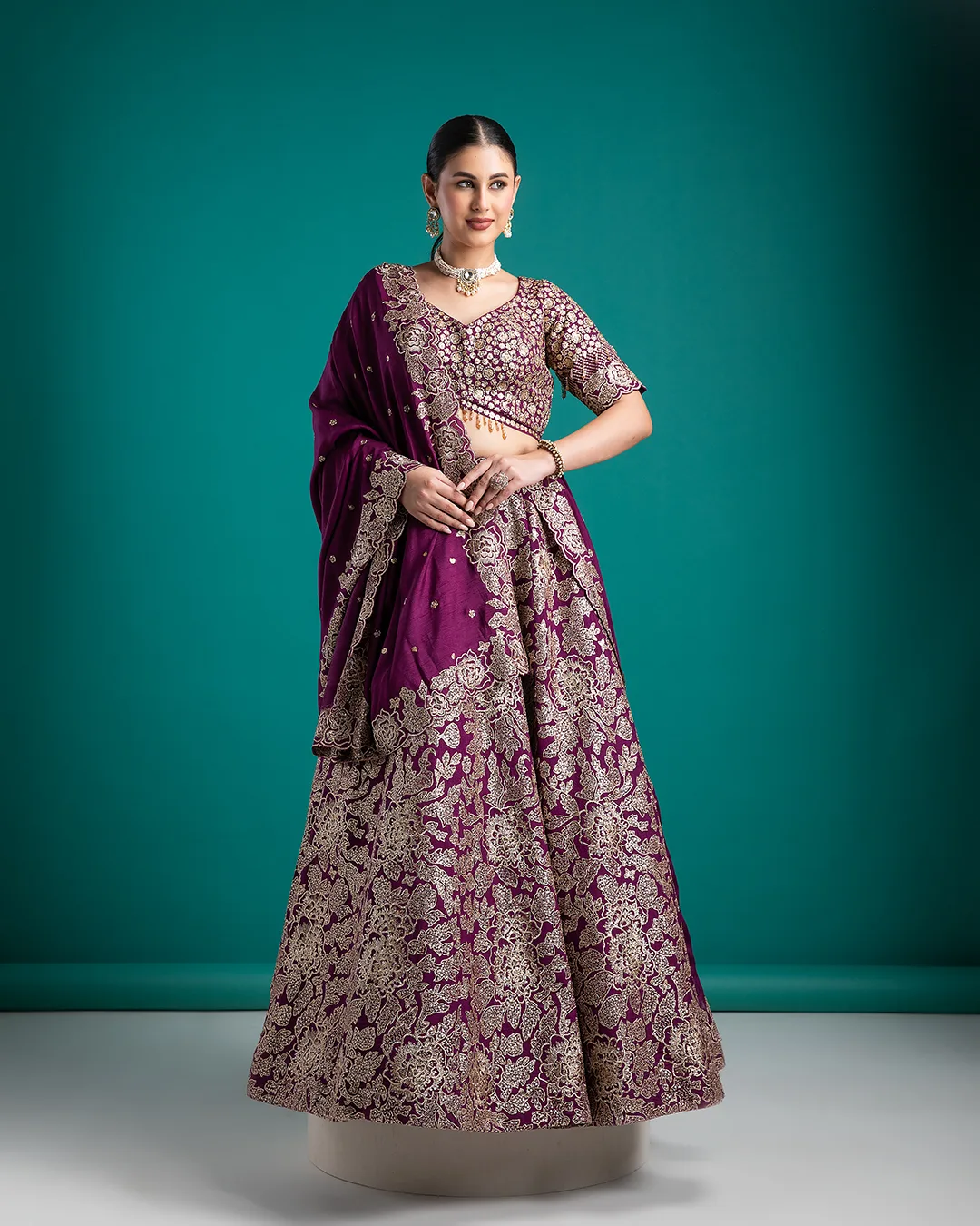 Rich Plum Lehenga Set