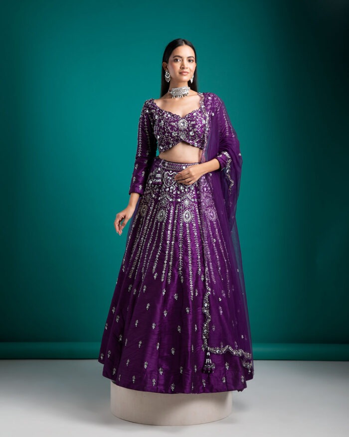 Deep purple Lehenga Set