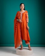 Orange Kurta Set with Dupatta