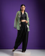 Black Draped Indo-Western