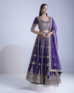 Purple Silk Lehenga Set