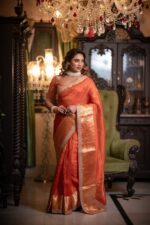 Rich Orange Organza Saree