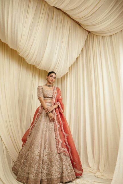 Champagne Dori Tissue Lehenga Set