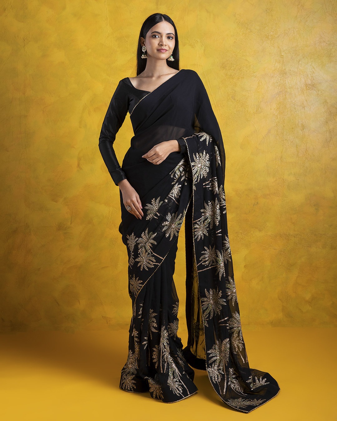 Black Georgette Saree