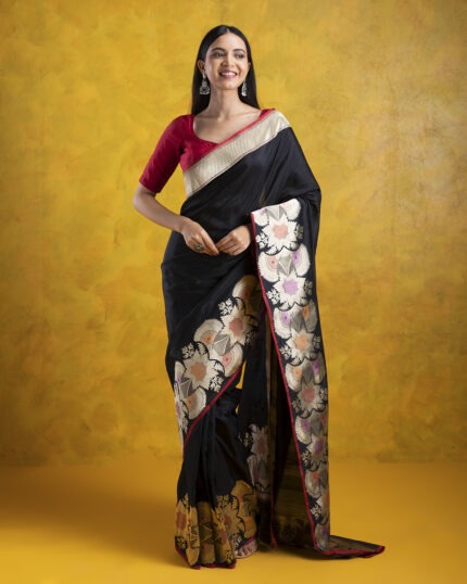 Black Banarasi Silk Saree