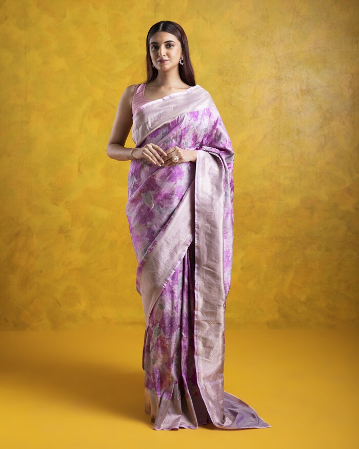 Light Lavender Banarasi Silk Saree