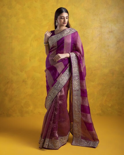 Dark Magenta Crush Saree