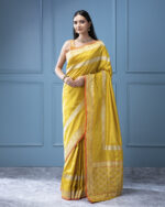 Mustard Yellow Banarasi Silk Saree