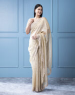 Light Gold Crush Saree