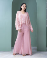 Blush Pink Georgette Top and Palazzo Set